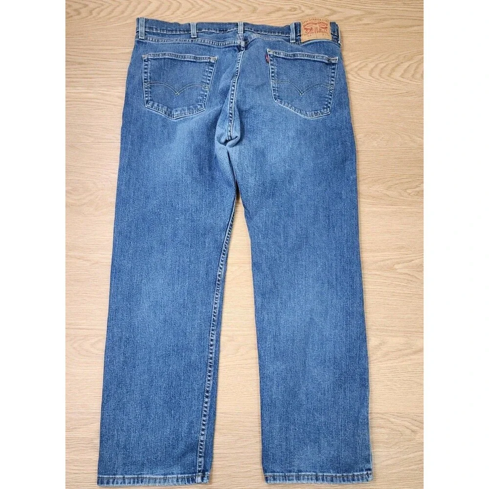 Levi's 505 Jeans Mens 40x30 Regular Fit Straight Blue Rugged Denim Cowboy Pants